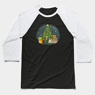 Christmas cat with Christmas tree and presents Baseball T-Shirt